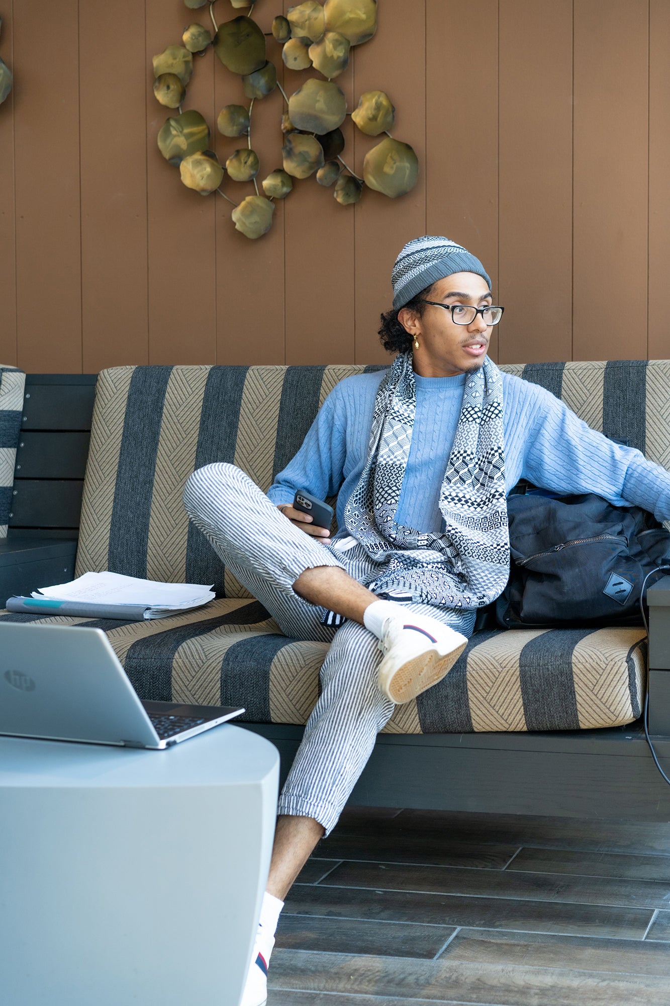 大判マフラースカーフ ミッドナイト